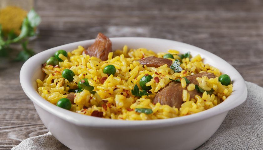 Arroz com Frango e Ervilhas