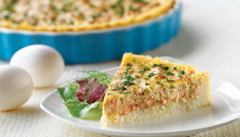 Quiche com massa de arroz