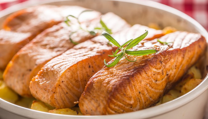 Salmão de forno para a Páscoa